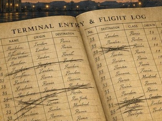 The Terminal Entry and Flight Log, open